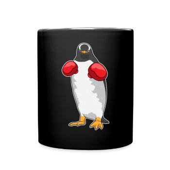 Pinguin Boxer Boxhandschuhe - Tasse einfarbig - Schwarz - Vorne