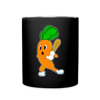Karotte Baseball Baseballschläger - Tasse einfarbig - Schwarz - Vorne