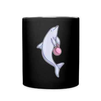 Delfin Bodybuilder Hantel Bodybuilding - Tasse einfarbig - Schwarz - Vorne