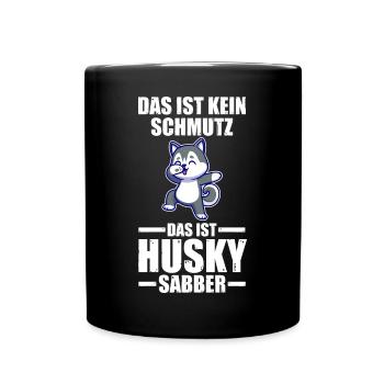 Hund Husky - Tasse einfarbig - Schwarz - Vorne