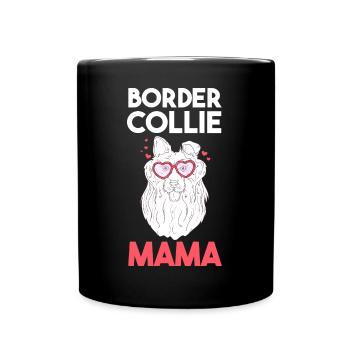 Hund Border Collie Mama - Tasse einfarbig - Schwarz - Vorne