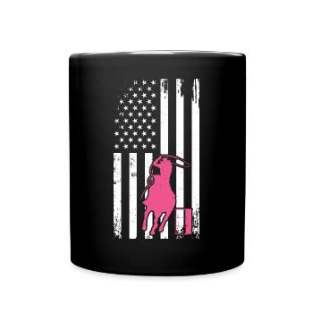 Drapeau américain Western Barrel Horse Barrel Racing - Mug uni - noir - Devant