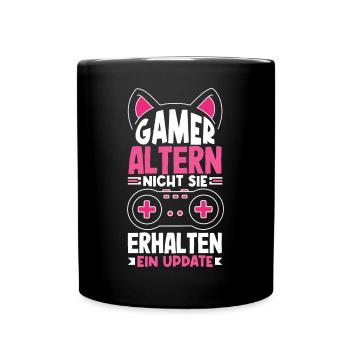Gamers don't age, they get an update - Full Colour Mug - black - Front