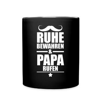 Vater Vatertag Papa - Tasse einfarbig - Schwarz - Vorne