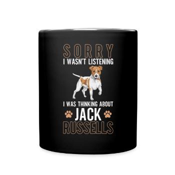 Jack Russell Terrier - Tasse einfarbig - Schwarz - Vorne