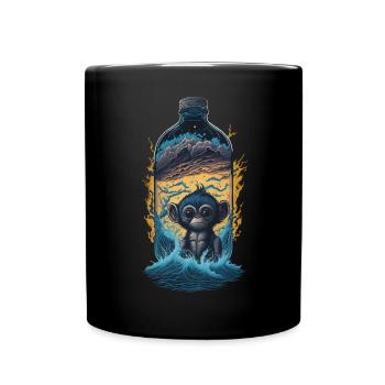 Affe - Tasse einfarbig - Schwarz - Vorne