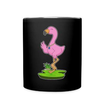 Flamingo Halskette - Tasse einfarbig - Schwarz - Vorne