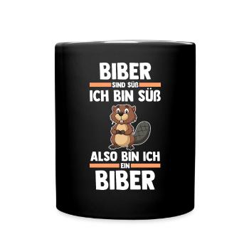 Nagetier Biberliebhaber Biber - Tasse einfarbig - Schwarz - Vorne