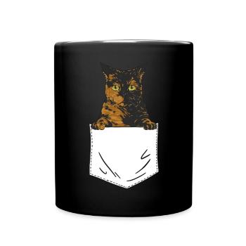 Schildpatt Katze Tortoiseshell Cat Tortie - Tasse einfarbig - Schwarz - Vorne