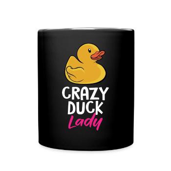 Crazy Rubber Duck Lady Funny Duckling Yellow Bath - Tasse einfarbig - Schwarz - Vorne