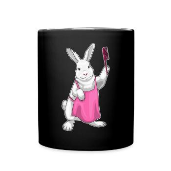 Bunny Hairdresser Comb - Full Colour Mug - black - Front