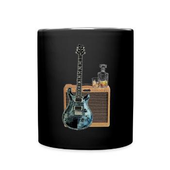 Guitar and Whisky | Music, Festival, Amplifier - Full Colour Mug - black - Front