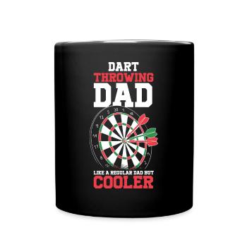 Dart wirft Papa wie ein normaler Papa - Tasse einfarbig - Schwarz - Vorne