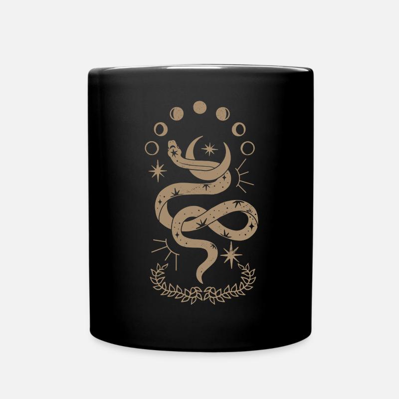 Himmlischer Schlangenmond Mystisches Gothic - Tasse einfarbig - Schwarz