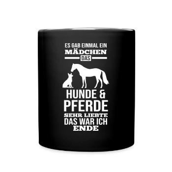 Pferde Pferdeliebhaber Hundeliebhaber Hunde - Tasse einfarbig - Schwarz - Vorne