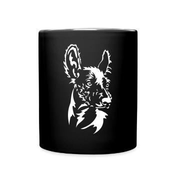 Peruanischer Nackthund Kopf "Black Edition" - Tasse einfarbig - Schwarz - Vorne