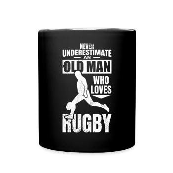 Großvater Rugbyspieler - Tasse einfarbig - Schwarz - Vorne