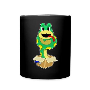 Schlange Karton - Tasse einfarbig - Schwarz - Vorne