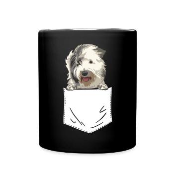 Old English Sheepdog Sheepie Bobtail - Full Colour Mug - black - Front