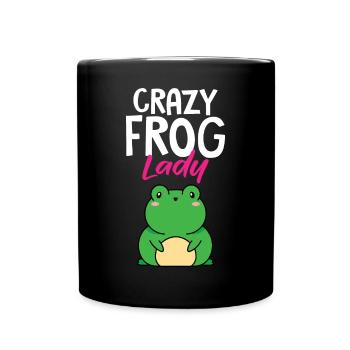 Funny Crazy Frog Lady Women Amphibian Herpetologis - Full Colour Mug - black - Front