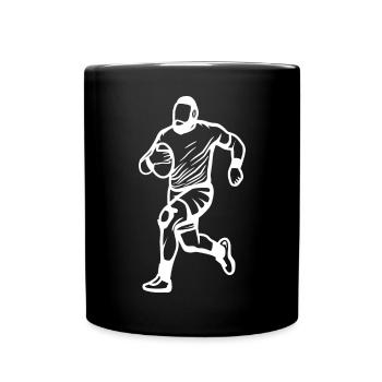 Rugby Spieler - Tasse einfarbig - Schwarz - Vorne