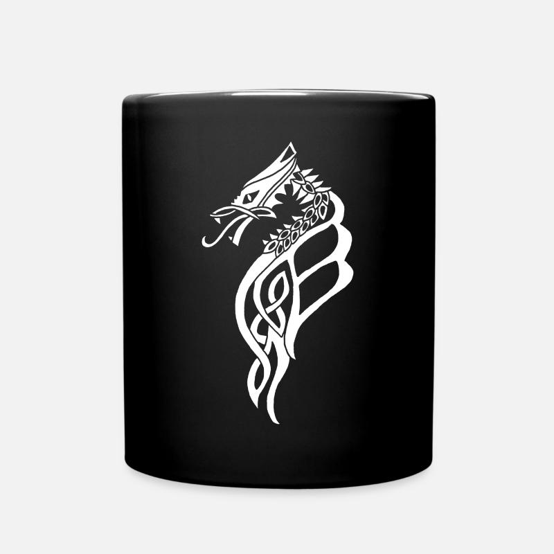 Grand dragon celtique blanc - Mug uni - noir