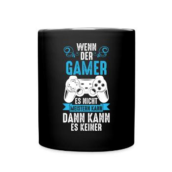 Zocker Zocken Gamer - Tasse einfarbig - Schwarz - Vorne