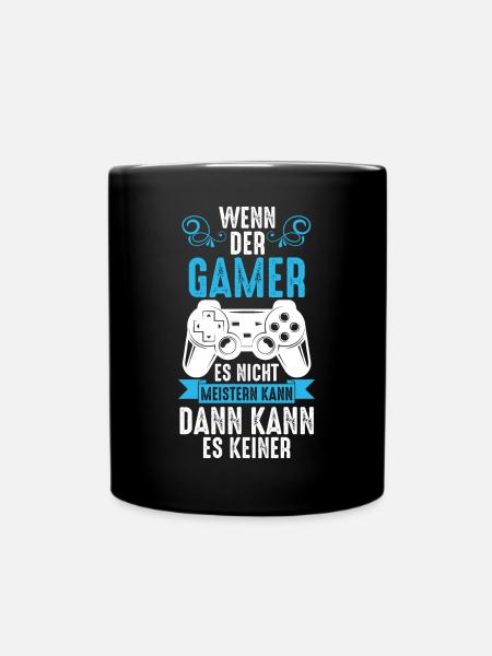Zocker Zocken Gamer - Tasse einfarbig - Schwarz