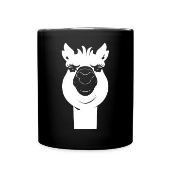 Lustige Lama-Silhouette Freche Spaß-Lamas - Tasse einfarbig - Schwarz - Vorne