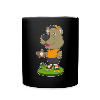 Gant de baseball de baseball pour chien - Mug uni - noir - Devant