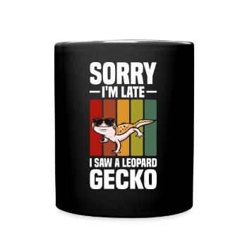 Gecko | Amphibien Haustier Tiere Eidechse Geschenk - Tasse einfarbig - Schwarz - Vorne