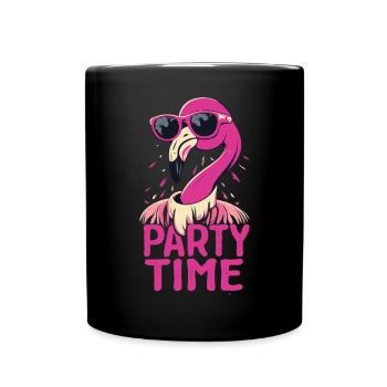 Flamingo Party Time - Fun, Feathers and Celebrations - Full Colour Mug - black - Front