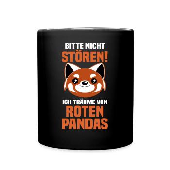 Roter Panda - Tasse einfarbig - Schwarz - Vorne