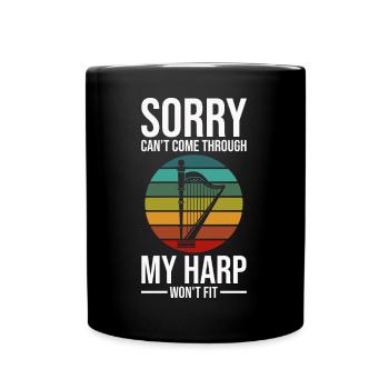Harfe Musikinstrument Harfenist Orchester Geschenk - Tasse einfarbig - Schwarz - Vorne