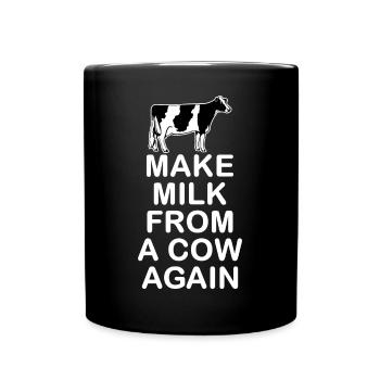 Refaire du lait d’une vache - Mug uni - noir - Devant