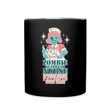 Ausbruch der Zombies Krankenschwester Halloween Party Gag - Tasse einfarbig - Schwarz - Vorne