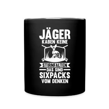 Hasenjäger Hasenjagd Kaninchenjagd Jäger - Tasse einfarbig - Schwarz - Vorne