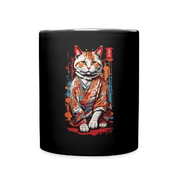 Kimono japonais chat Geisha Kawaii chats Art - Mug uni - noir - Devant