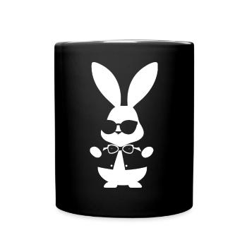 Funny Rabbit Sunglasses Cool Sunglas Rabbit - Full Colour Mug - black - Front