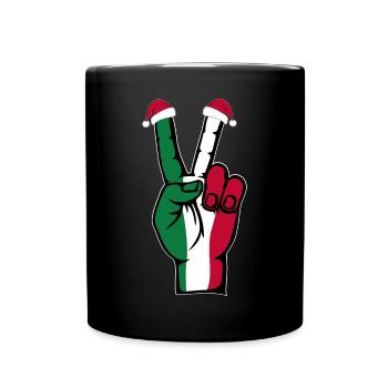 Italy Flag Christmas Peace Symbol - Full Colour Mug - black - Front