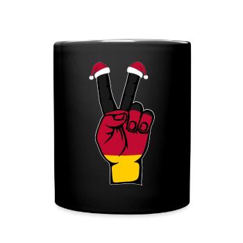 Deutschland Flagge Weihnachten Peace Symbol - Tasse einfarbig - Schwarz - Vorne