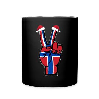 Norwegen Flagge Weihnachten Peace Symbol - Tasse einfarbig - Schwarz - Vorne