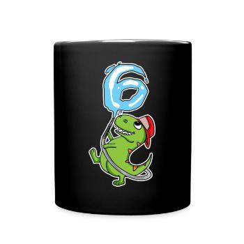 6e anniversaire dinosaure - Mug uni - noir - Devant