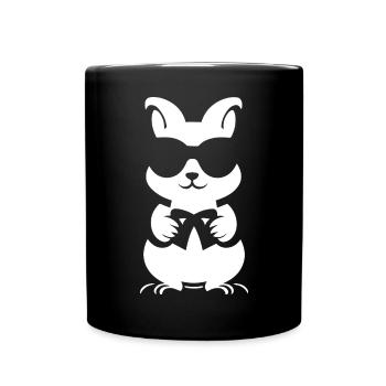 Lustiges Eichhörnchen mit Sonnenbrille Eichhörnchen - Tasse einfarbig - Schwarz - Vorne