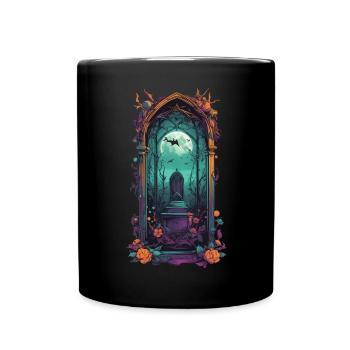 Vintage Gothic Cemetery Pastel Goth Design - Full Colour Mug - black - Front