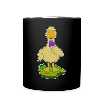 Ente Waffeleis - Tasse einfarbig - Schwarz - Vorne
