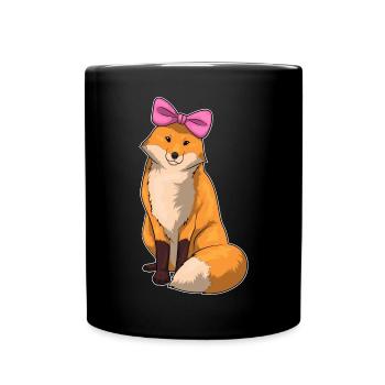 Fox Hair Bow - Full Colour Mug - black - Front