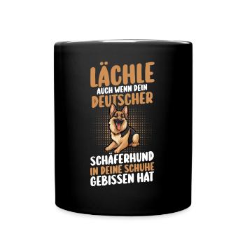 Hund Deutscher Schäferhund - Tasse einfarbig - Schwarz - Vorne