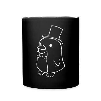 Pinguin Magier - Tasse einfarbig - Schwarz - Vorne