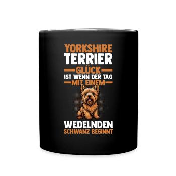 Hund Yorkshire Terrier - Tasse einfarbig - Schwarz - Vorne